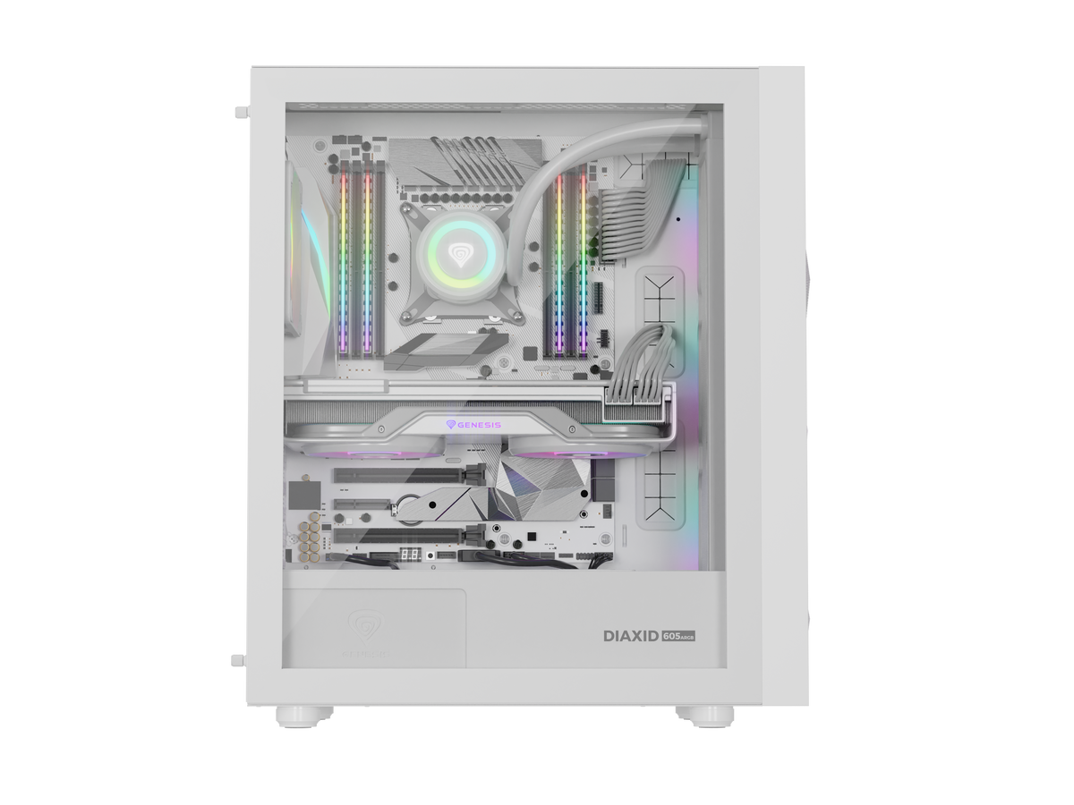Genesis Gaming PC Case | Diaxid 605 ARGB | Midi Tower | White