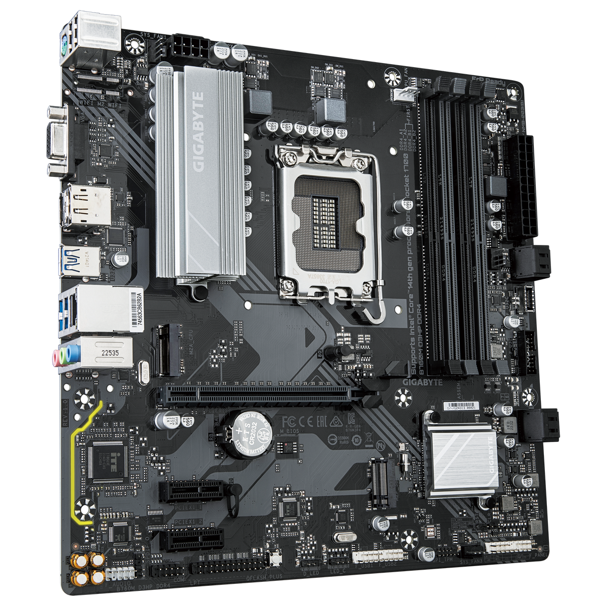 Gigabyte B760M D3HP DDR4 | Processor family Intel | Processor socket LGA1700 | DDR4 | Supported hard disk drive interfaces M.2, SATA | Number of SATA connectors 4