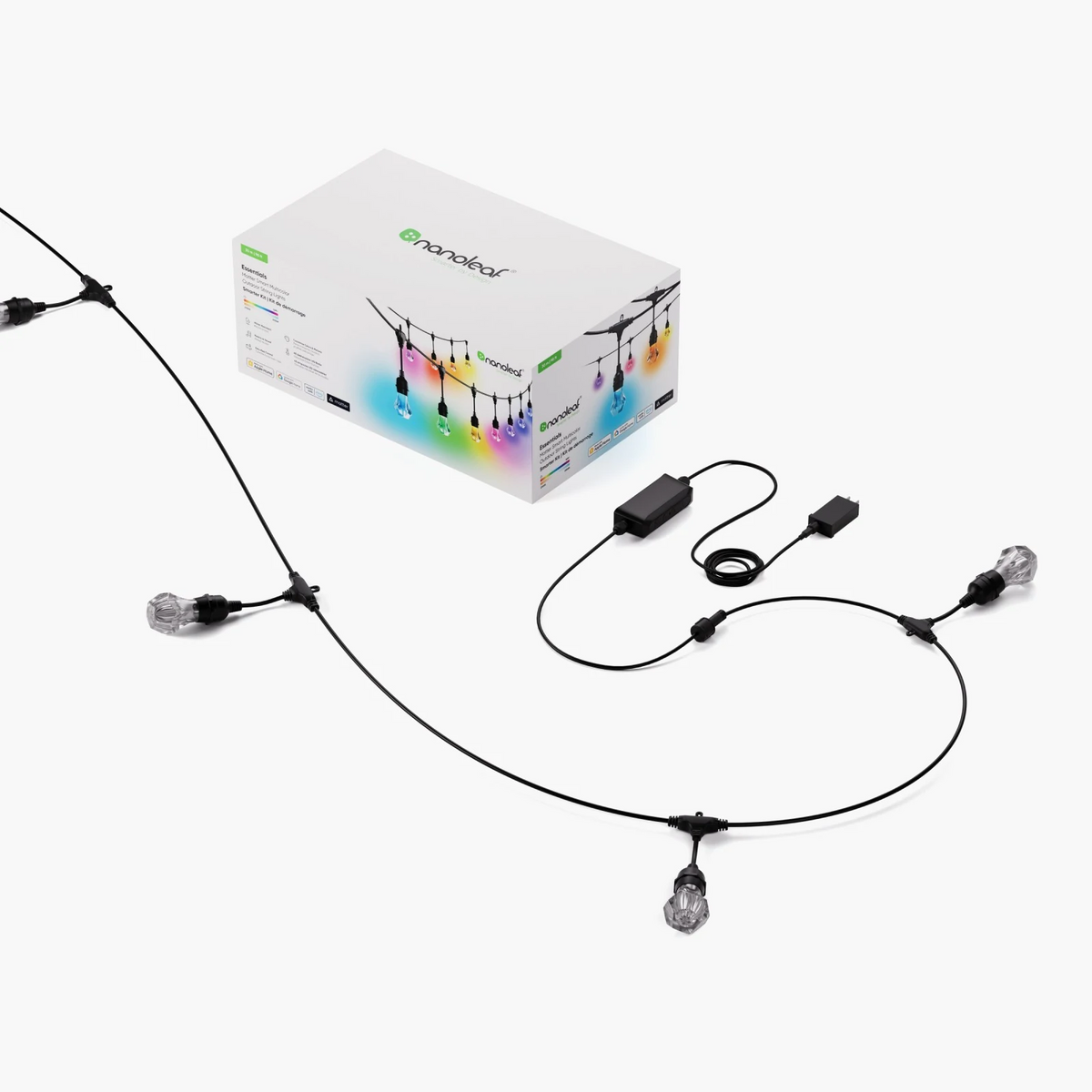 Nanoleaf Essentials Matter Smart Multicolour Outdoor String Lights Starter Kit 30m | 16M+