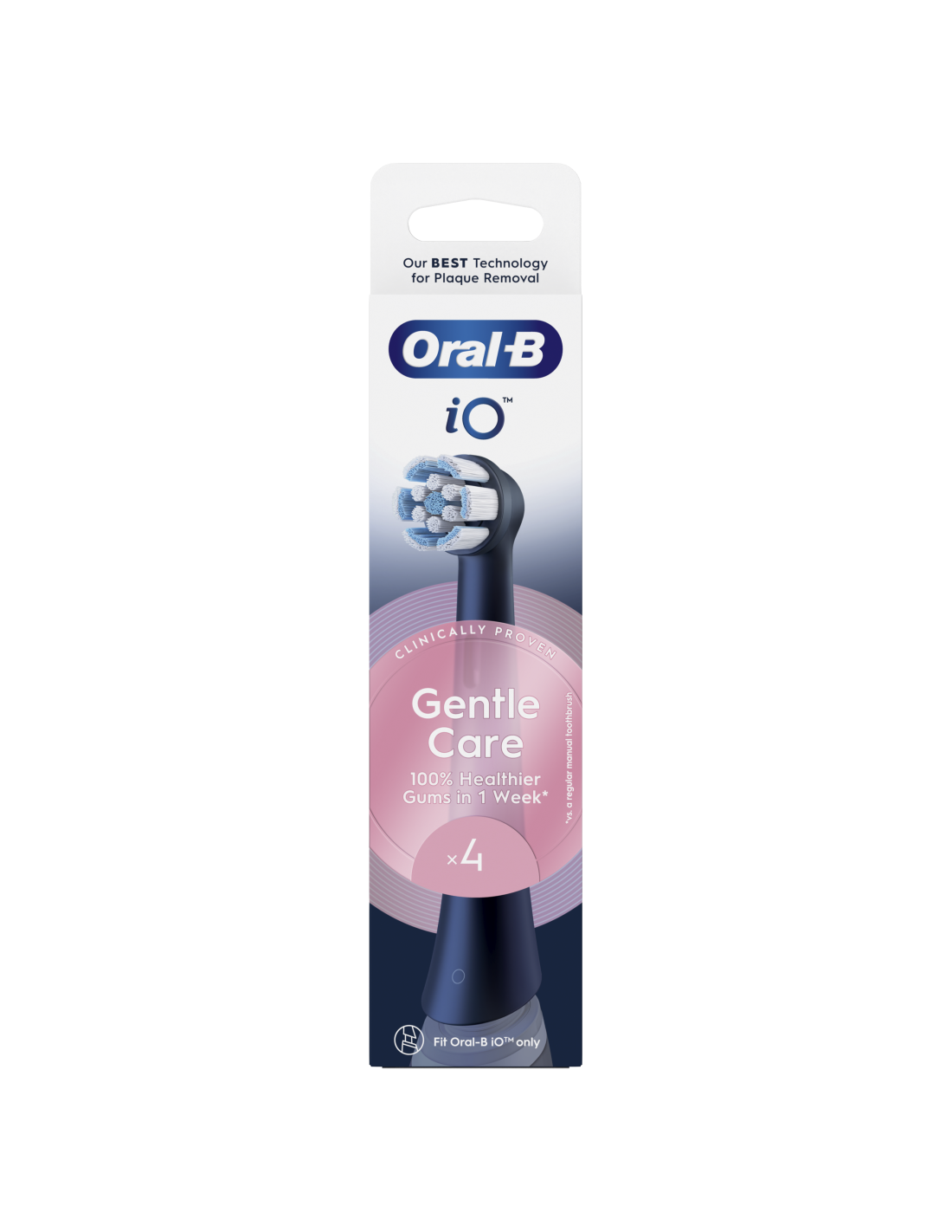 Oral-B | Replaceable toothbrush heads | iO GentleCare | Heads | For adults | Number of brush heads included 4 | Black