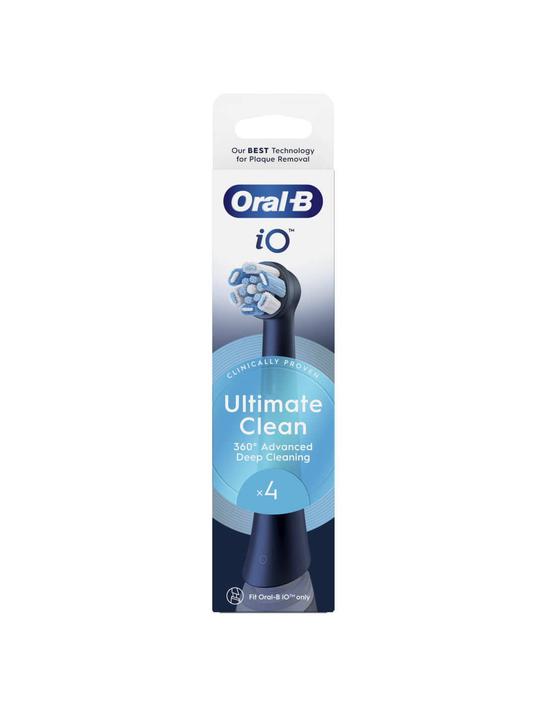 Oral-B | Replaceable toothbrush heads | iO UltimateClean | Heads | For adults | Number of brush heads included 4 | Black