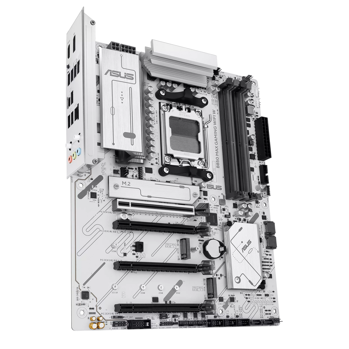 Asus B850 MAX GAMING WIFI W | Processor family AMD | Processor socket AM5 | DDR5 | Supported hard disk drive interfaces SATA, M.2 | Number of SATA connectors 4