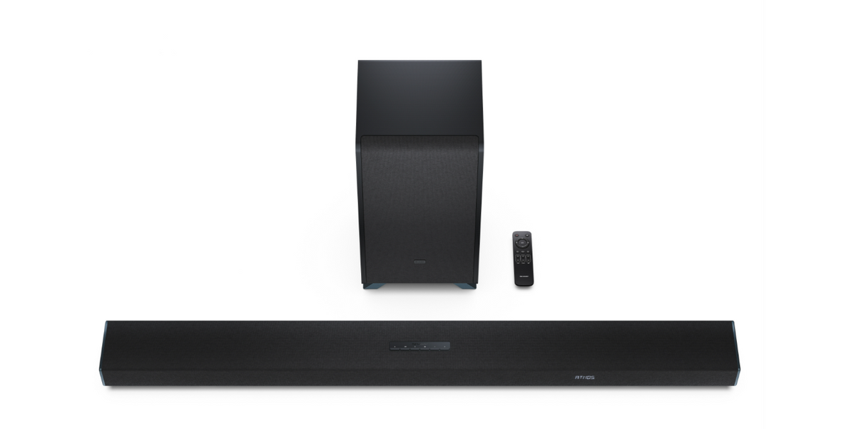Sharp | 5.1.2 Dolby Atmos/DTS:X Soundbar with Wireless Subwoofer | HT-SBW55121(BK) | Bluetooth
