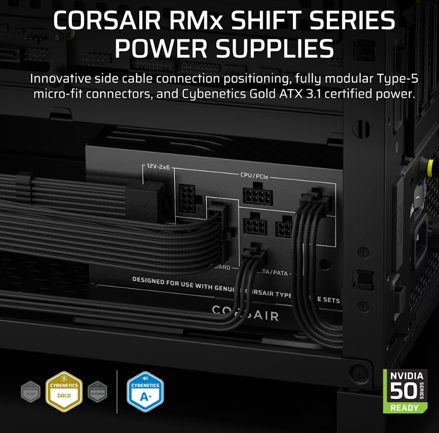 Corsair Fully Modular ATX Power Supply (EU) | RM750x SHIFT | 750 W | Black