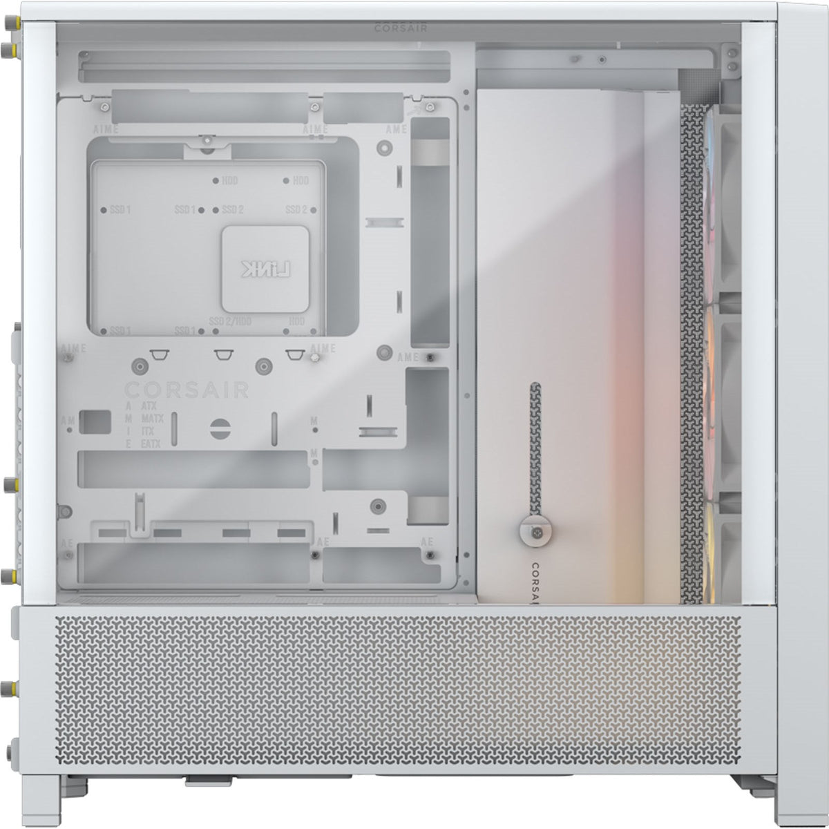 Corsair PC Case | Frame 4000D RS ARGB Modular | Mid-Tower | White