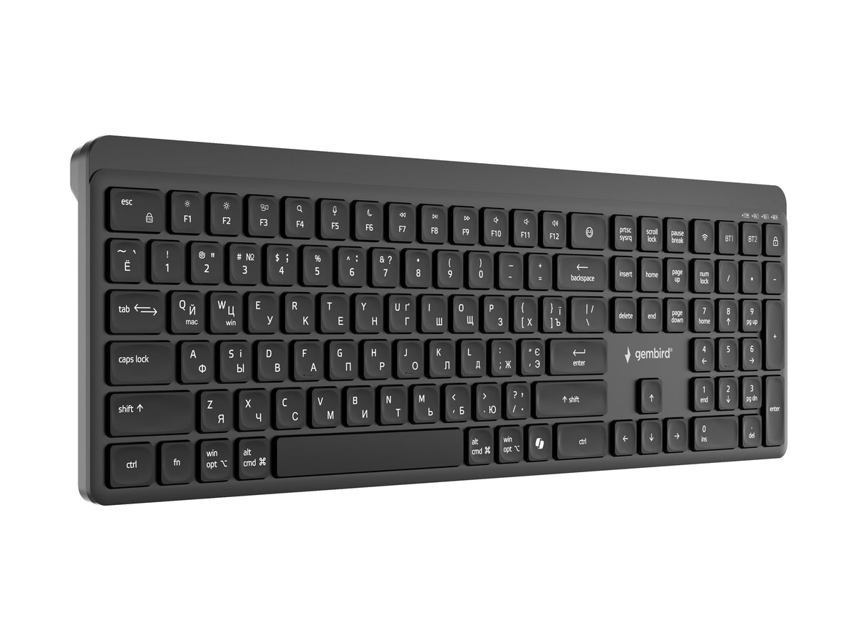 Gembird KB-WPS-03-CYRL | Keyboard | Wireless | Cyrillic | Bluetooth | Black