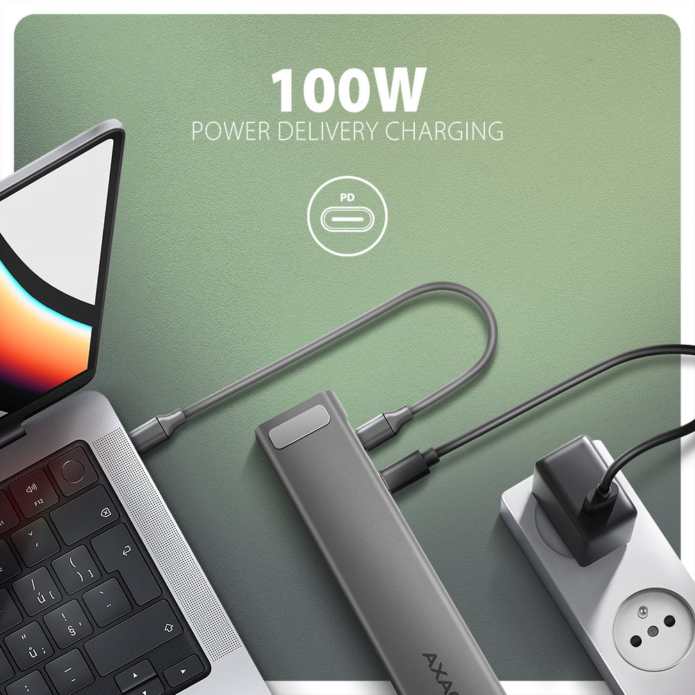 AXAGON USB-C 5Gbps LONGER 9in1 hub | HMC-10HLS