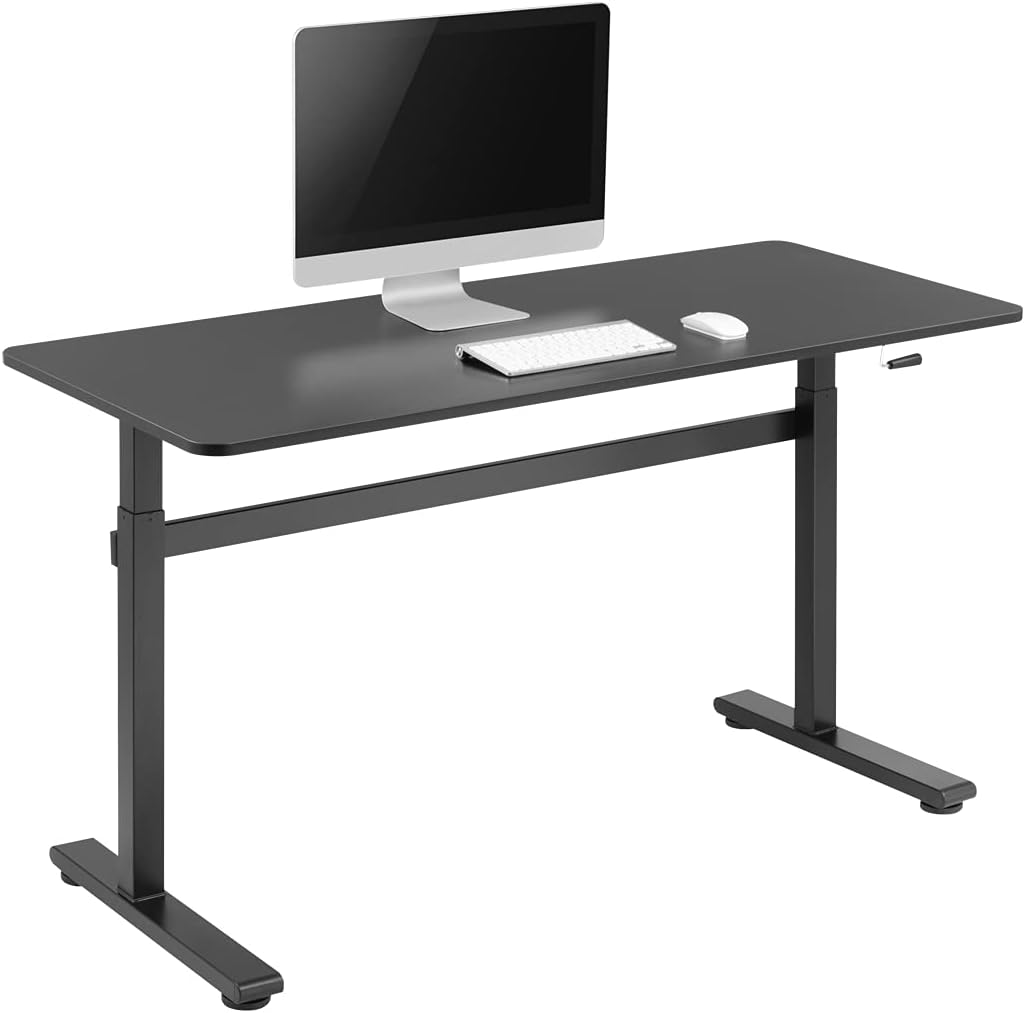 Manually adjustable sit-stand desk EO0027 | Ergonomic | Height adjustment 70-117 cm | Maximum load weight 40 kg | Black