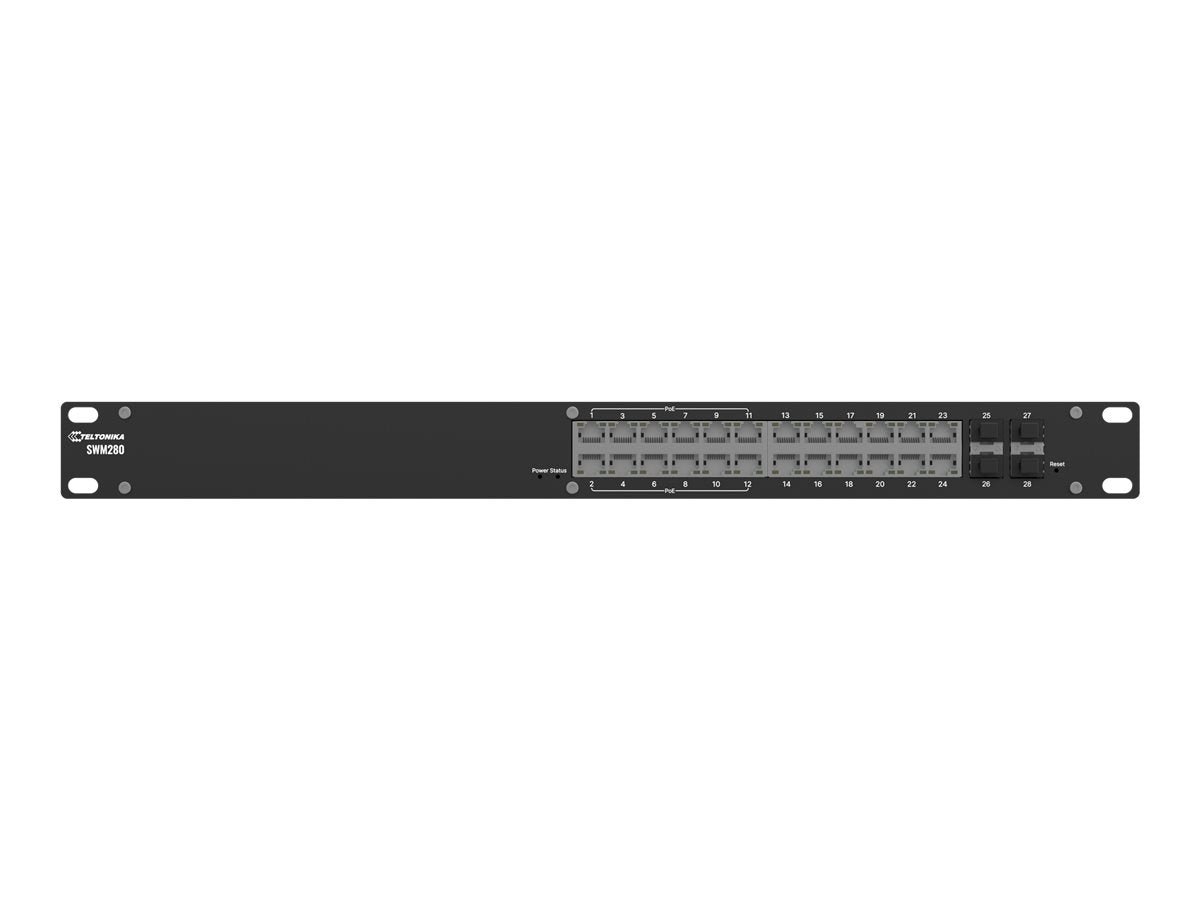 Teltonika Managed PoE+ switch 12x PoE+& 12 x Gigabit Ethernet ports PROFINET and MRP support | Teltonika