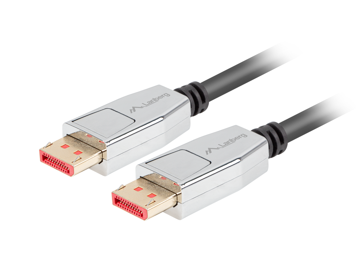Lanberg DisplayPort M/M Cable 20 PIN V1.4 8K 60HZ | CA-DPDP-20CU-0018-BK | DisplayPort to DisplayPort | 1.8 m