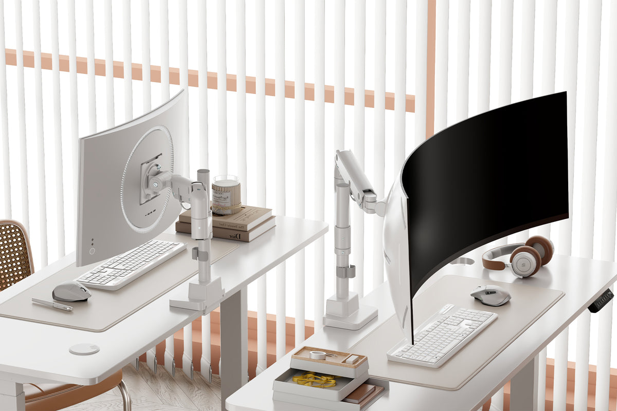 Digitus Desk Mount | DA-90476 Single Monitor Mount | Height, tilt, pivot, rotation, depth | 57 " | Maximum weight (capacity) 27 kg | White