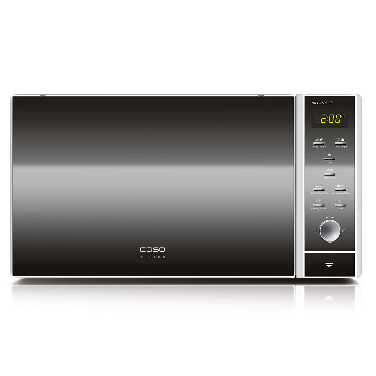 Caso | Microwave Oven with Grill and Convection | MCG 25 Chef | Free standing | 900 W | Convection | 25 L | Grill | Stainless steel/Black
