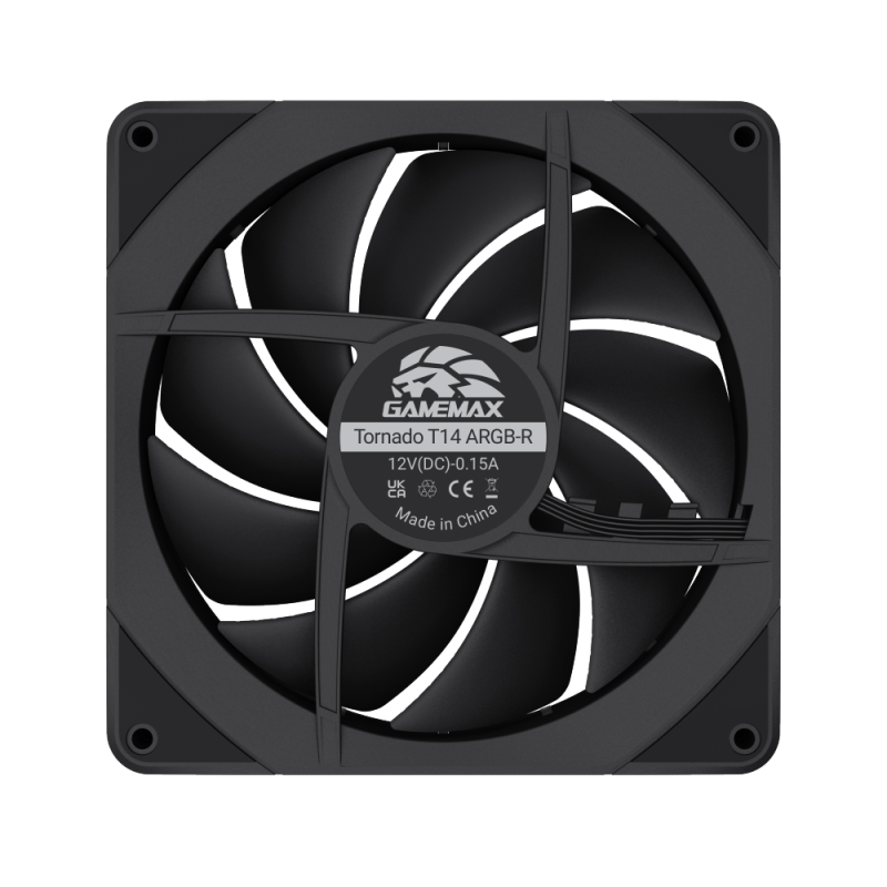 Gamemax Case Fan | TORNADO T14 ARGB-R | Black
