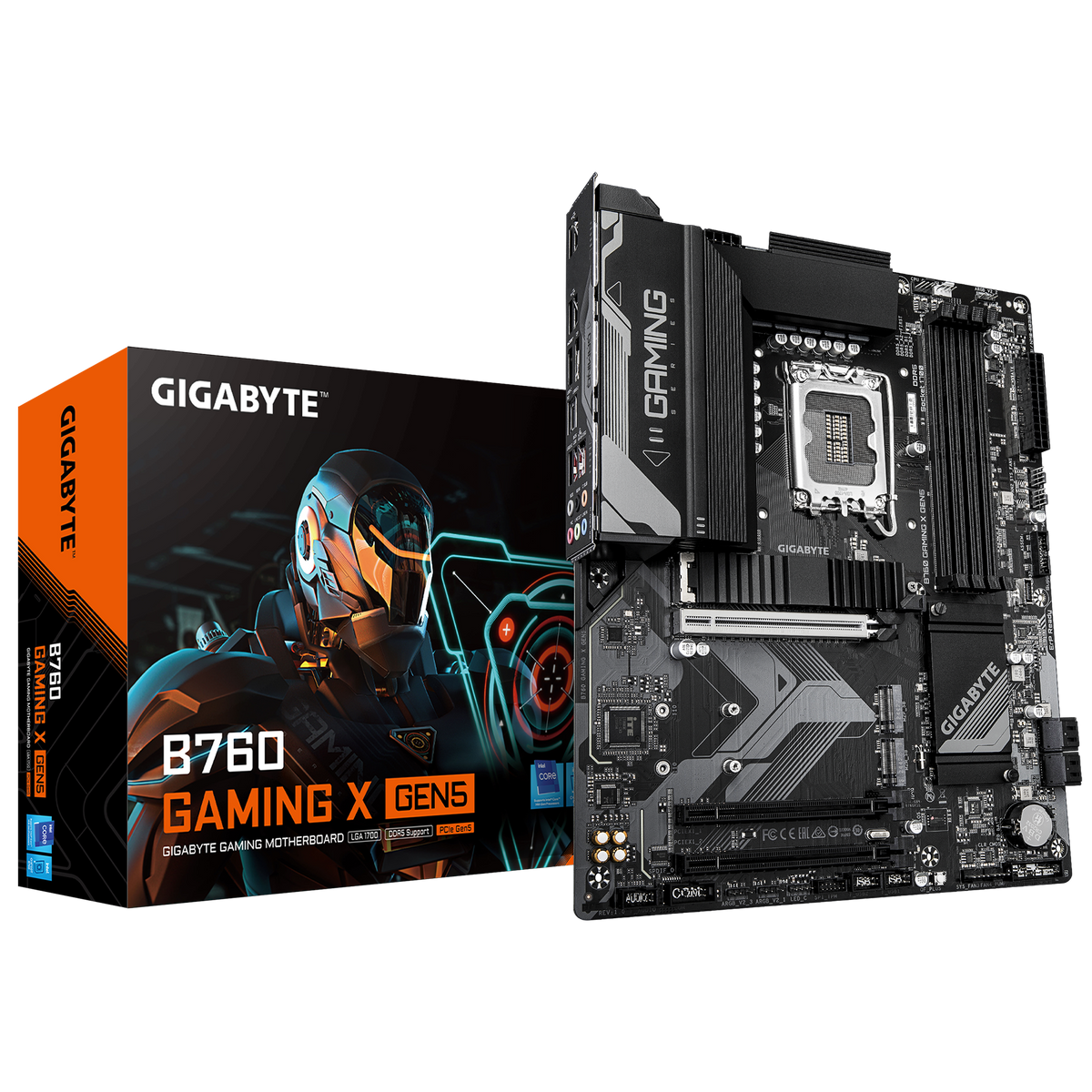 Gigabyte B760 GAMING X GEN5 | Processor family Intel | Processor socket LGA1700 | DDR5 | Supported hard disk drive interfaces M.2, SATA | Number of SATA connectors 4