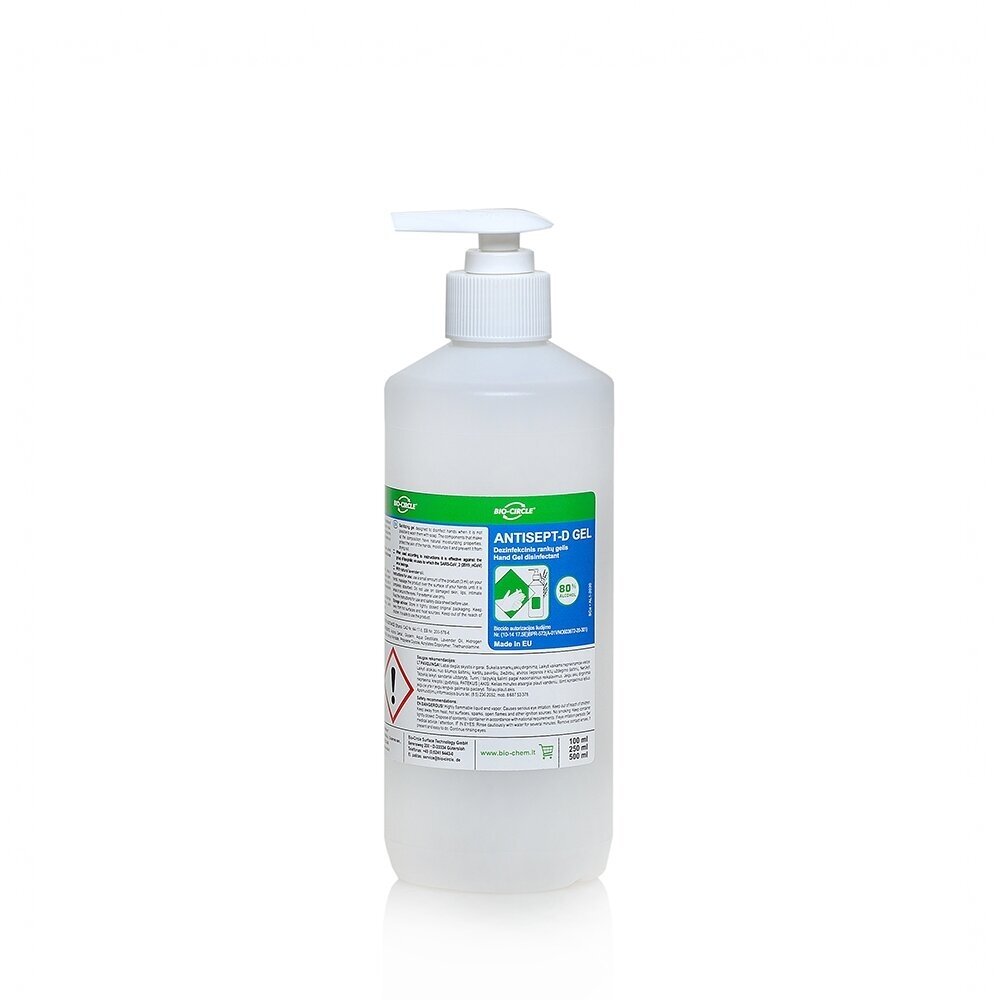 Dezinfekcinis rankų gelis antisept D gel 500 ml su dozatoriumi