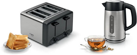 Bosch | Kettle | DesignLine TWK4P440 | Electric | 2400 W | 1.7 L | Stainless steel | 360° rotational base | Black/Stainless Steel