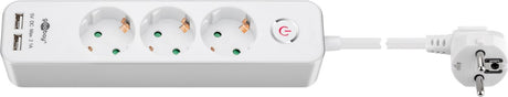 Goobay | 41264 3-Way Power Strip with Switch and USB | Sockets quantity 3