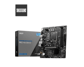 MSI | PRO H610M-E | Processor family Intel | Processor socket  LGA1700 | Supported hard disk drive interfaces SATA, M.2 | Number of SATA connectors 4