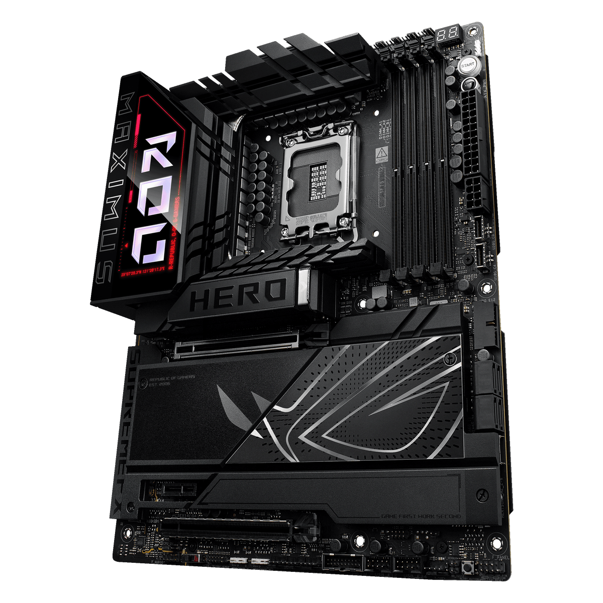 Asus ROG MAXIMUS Z890 HERO | Processor family Intel | Processor socket LGA1851 | DDR5 | Supported hard disk drive interfaces M.2, SATA | Number of SATA connectors 4
