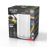 Adler | Kettle | AD 1347w | Electric | 2200 W | 1.5 L | Stainless steel | 360° rotational base | White