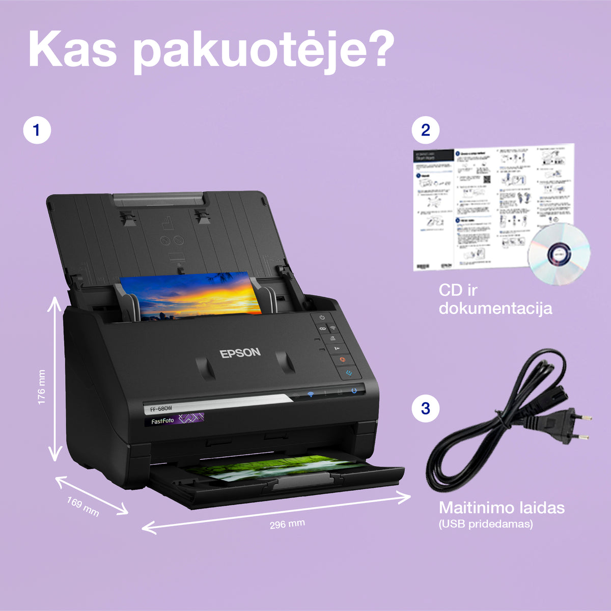 Epson | Document scanner | FastFoto FF-680W | Wireless