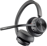 Poly Voyager 4320 MS Teams Belaidės ausinės, Bluetooth, USB-A, +BT700 dongle, +Charging Stand, Juoda