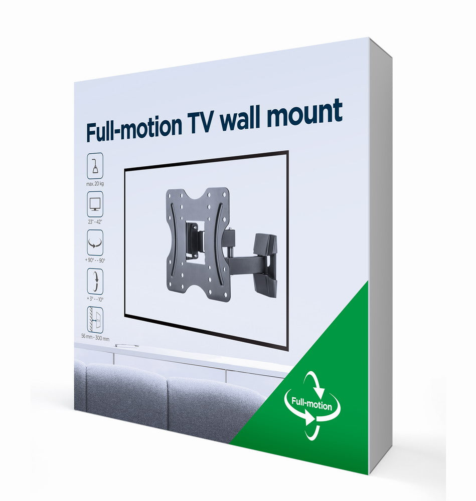 Gembird | Wall mount | WM-42ST-01 | Tilt, Swivel | 23-42 " | Black