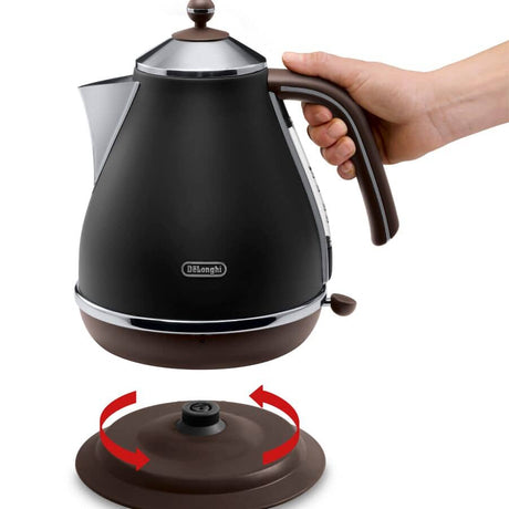 Delonghi | Icona Vintage | KBOV2001BK | Standard kettle | 2000 W | 1.7 L | Stainless steel | 360° rotational base | Black