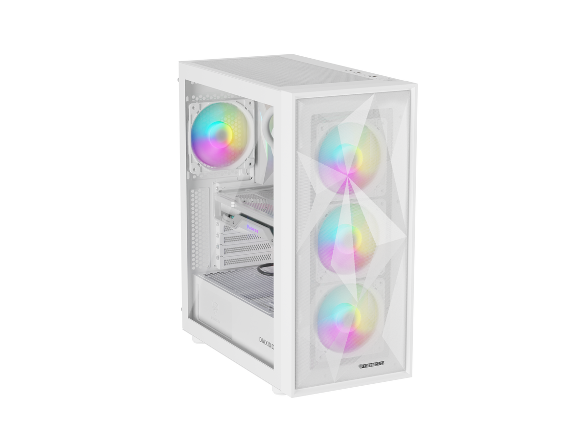Genesis Gaming PC Case | Diaxid 605 ARGB | Midi Tower | White