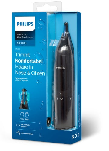 Philips 1000 Series NT1650/16 Nosies ir ausų plaukų kirpimo mašinėlė, Juoda