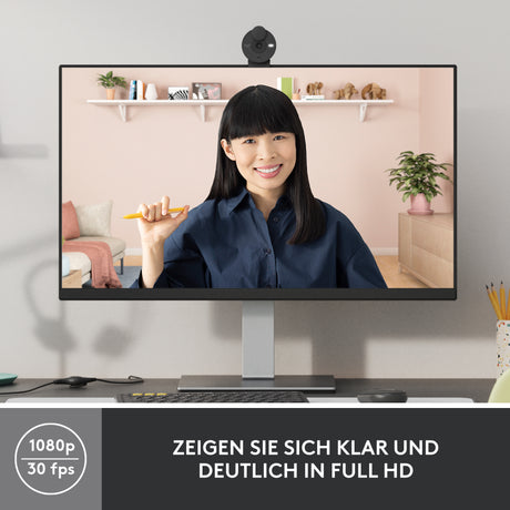 Internetinė kamera Logitech Brio 300 (960-001436) Full HD, Graphite