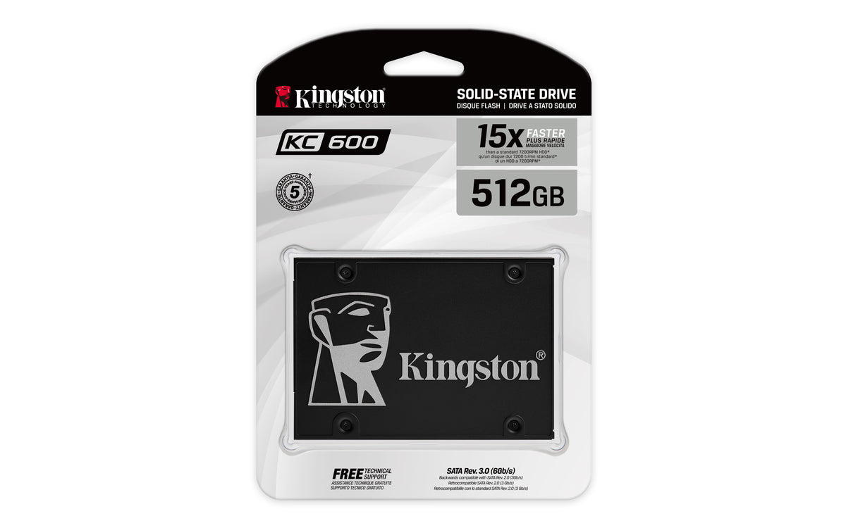 Kingston | KC600 | 512 GB | SSD form factor 2.5" | Solid-state drive interface SATA | Read speed 550 MB/s | Write speed 520 MB/s