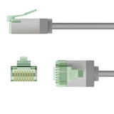 Goobay 74343 Ultra-Flexible CAT 8.1 Patch Cable, Slim, U/FTP, 0.15 m, Grey | Goobay