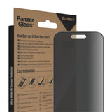 PanzerGlass | Screen protector | Apple | iPhone 14 Pro | Glass | Black | Ultra-Wide Fit; Easy installation; Privacy Filter; Fingerprint resistant | Privacy