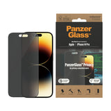 PanzerGlass | Screen protector | Apple | iPhone 14 Pro | Glass | Black | Ultra-Wide Fit; Easy installation; Privacy Filter; Fingerprint resistant | Privacy
