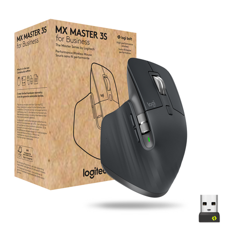 Logitech MX Master 3S for Business Belaidė pelė RF Wireless + Bluetooth, Laser, 8000 DPI, Graphite