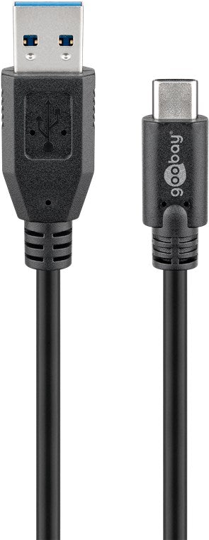 Goobay 71221 USB-C to USB A 3.0 cable, black, 2m | Goobay | USB-C to USB-A USB 3.0 male (type A)