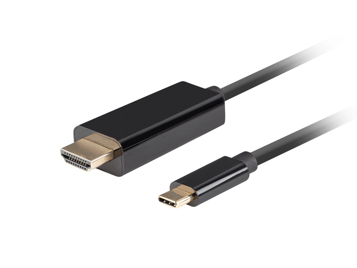 Lanberg USB-C to HDMI Cable, 1 m 4K/60Hz, Black | Lanberg | USB-C to HDMI Cable | CA-CMHD-10CU-0010-BK | 1 m