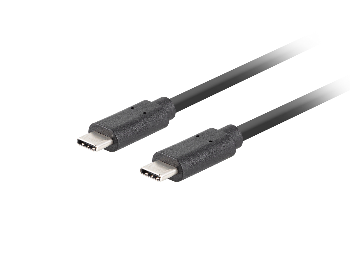 Lanberg | USB-C 3.1 Gen 2 Cable, 10GB/s PD100W, 1 m | CA-CMCM-32CU-0010-BK | USB Type-C to USB Type-C