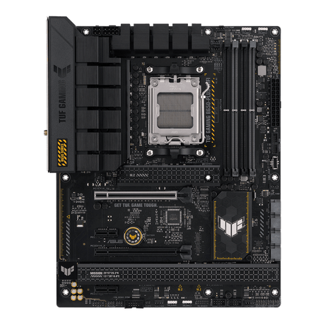 Asus | TUF GAMING B650-PLUS WIFI | Processor family AMD | Processor socket  AM5 | DDR5 DIMM | Memory slots 4 | Supported hard disk drive interfaces 	SATA, M.2 | Number of SATA connectors 4 | Chipset  AMD B650 | ATX