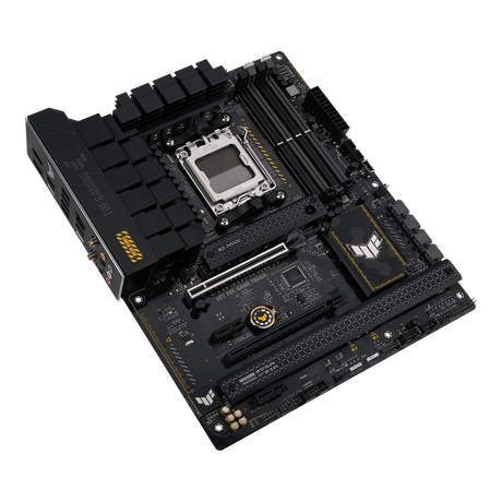 Asus | TUF GAMING B650-PLUS WIFI | Processor family AMD | Processor socket  AM5 | DDR5 DIMM | Memory slots 4 | Supported hard disk drive interfaces 	SATA, M.2 | Number of SATA connectors 4 | Chipset  AMD B650 | ATX