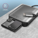 AXAGON Aluminum high-speed USB-C 3.2 Gen 1 memory card reader, 3 slots | CRE-S3C