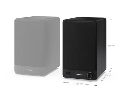 Sharp CP-SS30 Bookshelf Speakers, Black | Sharp | Speakers | CP-SS30(BK) Bookshelf | 60 W | Bluetooth | Wireless connection | Black