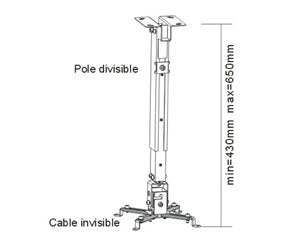 Sunne | Projector Ceiling mount | PRO02S | Tilt, Swivel | Maximum weight (capacity) 20 kg | Silver