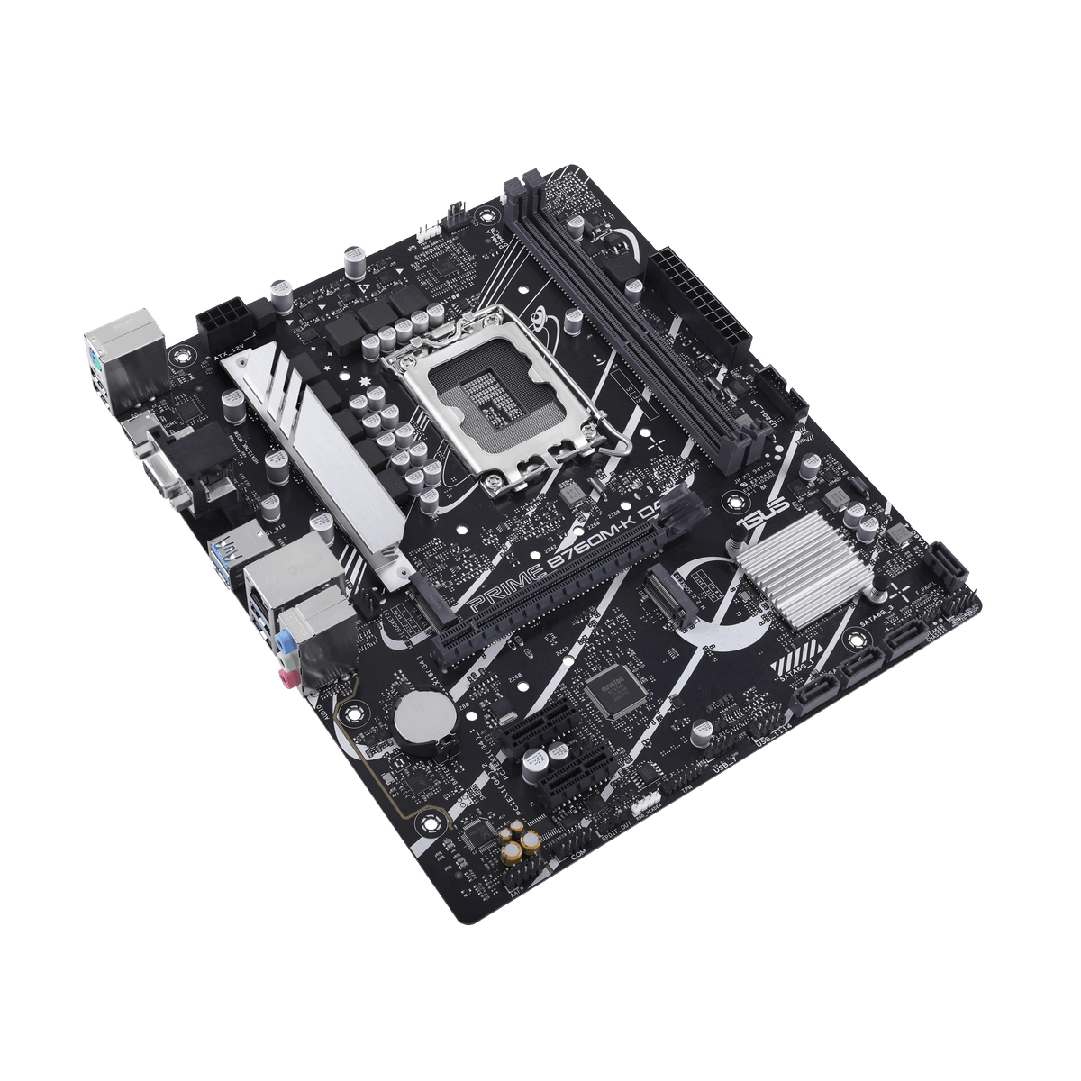 Asus | PRIME B760M-K D4 | Processor family Intel | Processor socket  LGA1700 | DDR4 DIMM | Memory slots 2 | Supported hard disk drive interfaces 	SATA, M.2 | Number of SATA connectors 4 | Chipset  Intel B760 | mATX