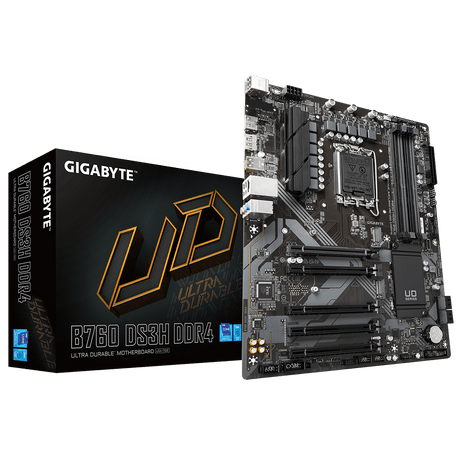 Gigabyte | B760 DS3H DDR4 1.0 M/B | Processor family Intel | Processor socket  LGA1700 | DDR4 DIMM | Memory slots 4 | Supported hard disk drive interfaces 	SATA, M.2 | Number of SATA connectors 4 | Chipset Intel B760 Express | ATX