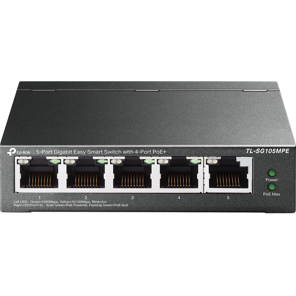 TP-LINK | 5-Port Gigabit Easy Smart Switch with 4-Port PoE+ | TL-SG105MPE | Managed L2 | Desktop | 60 month(s)