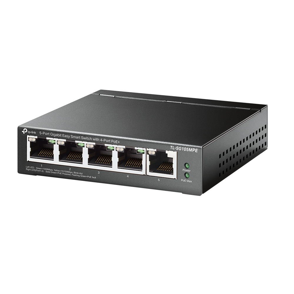 TP-LINK | 5-Port Gigabit Easy Smart Switch with 4-Port PoE+ | TL-SG105MPE | Managed L2 | Desktop | 60 month(s)