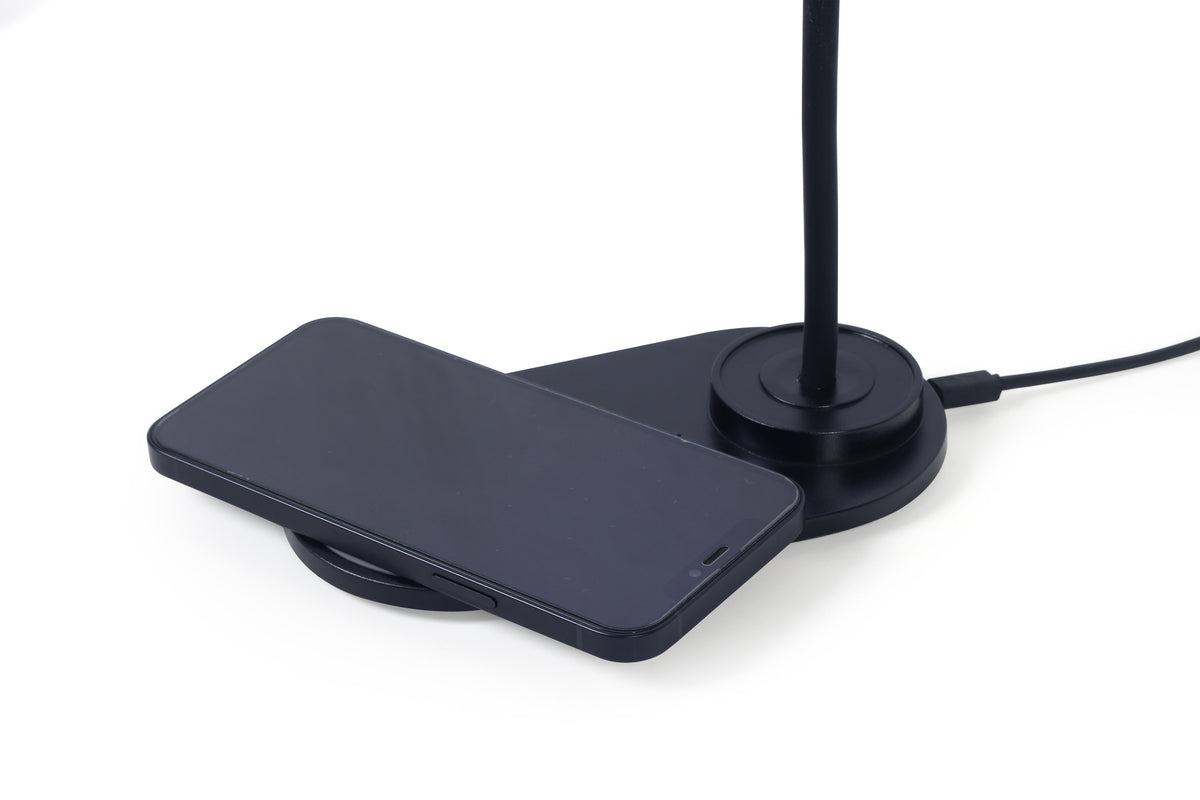 Gembird TA-WPC10-LED-01 Desk lamp with wireless charger, Black | Cold white, warm white, natural 2893-7072 K | Phone or tablet with built-in Qi wireless charging