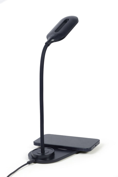 Gembird TA-WPC10-LED-01 Desk lamp with wireless charger, Black | Cold white, warm white, natural 2893-7072 K | Phone or tablet with built-in Qi wireless charging